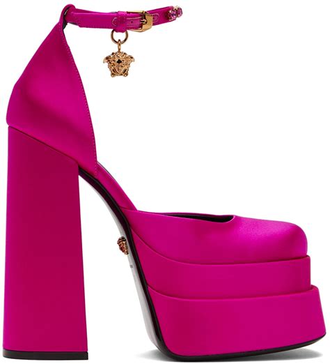 lilac versace platforms|versace pink label.